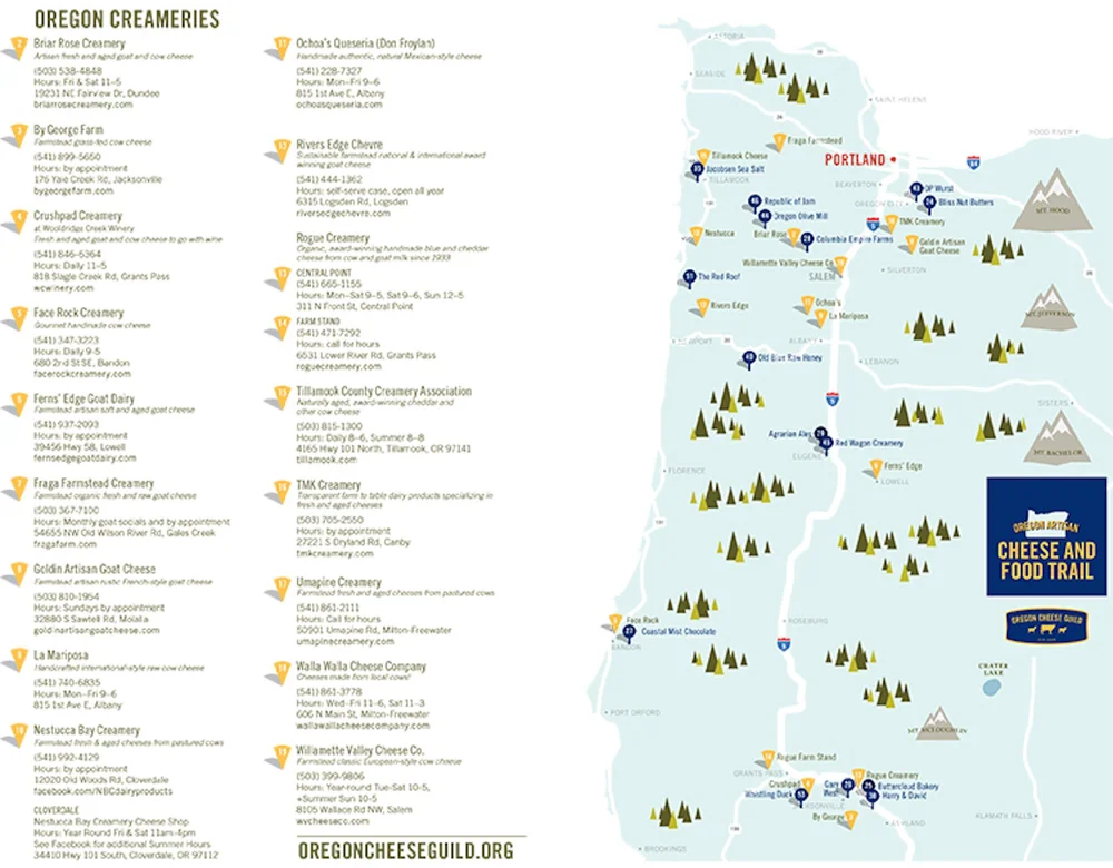 Oregon Cheese Map